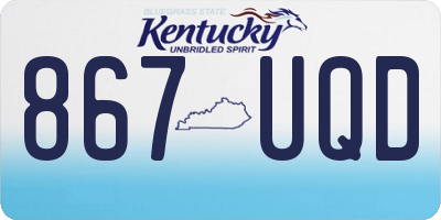 KY license plate 867UQD
