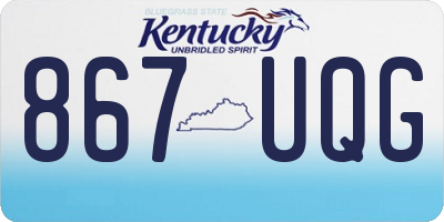 KY license plate 867UQG