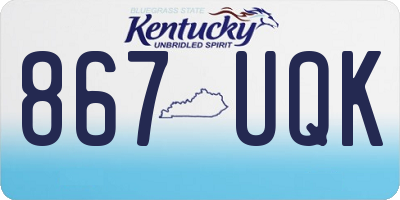 KY license plate 867UQK