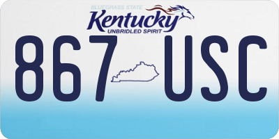 KY license plate 867USC
