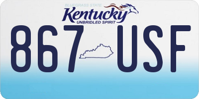 KY license plate 867USF