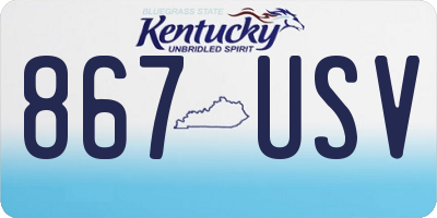 KY license plate 867USV