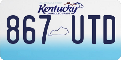 KY license plate 867UTD