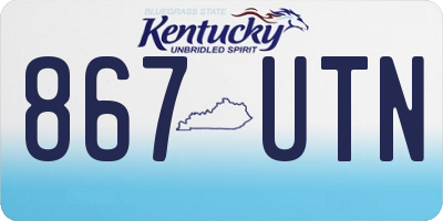 KY license plate 867UTN