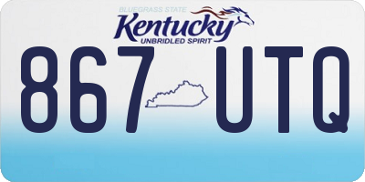 KY license plate 867UTQ