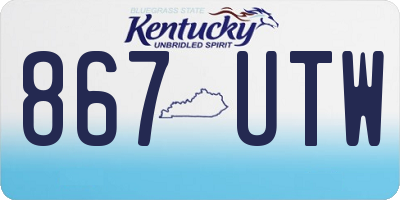 KY license plate 867UTW