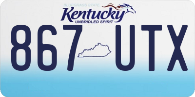 KY license plate 867UTX