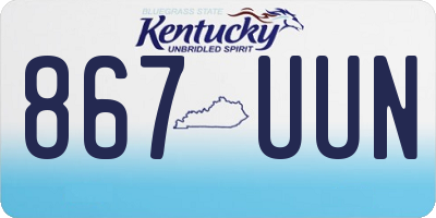 KY license plate 867UUN