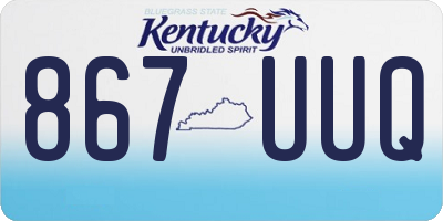 KY license plate 867UUQ