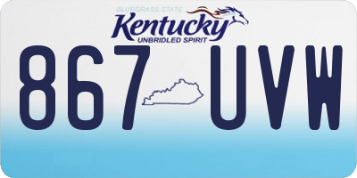KY license plate 867UVW