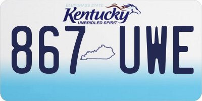 KY license plate 867UWE