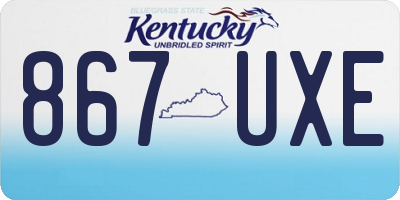 KY license plate 867UXE