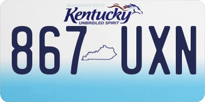 KY license plate 867UXN