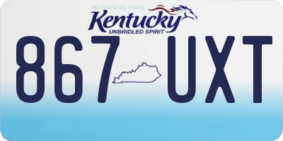 KY license plate 867UXT