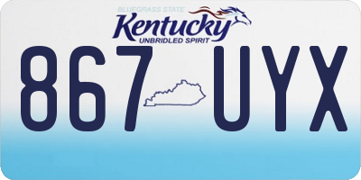 KY license plate 867UYX