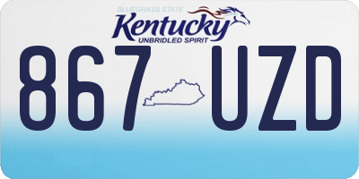 KY license plate 867UZD