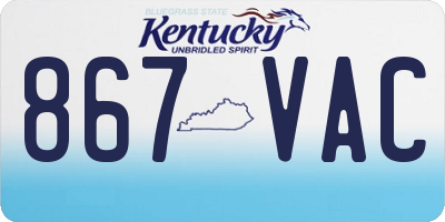 KY license plate 867VAC