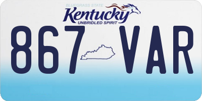 KY license plate 867VAR