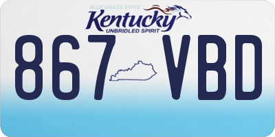 KY license plate 867VBD