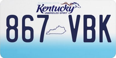 KY license plate 867VBK