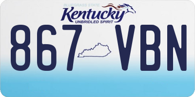 KY license plate 867VBN