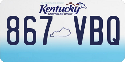 KY license plate 867VBQ