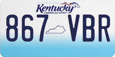 KY license plate 867VBR