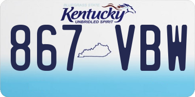 KY license plate 867VBW
