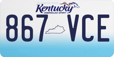 KY license plate 867VCE