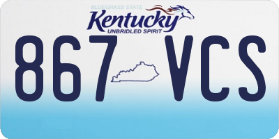 KY license plate 867VCS