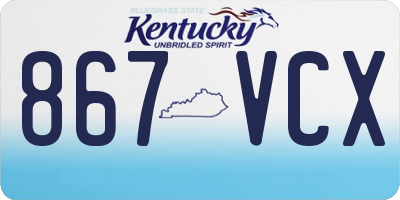 KY license plate 867VCX