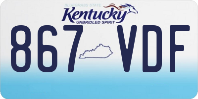 KY license plate 867VDF