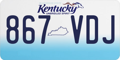KY license plate 867VDJ