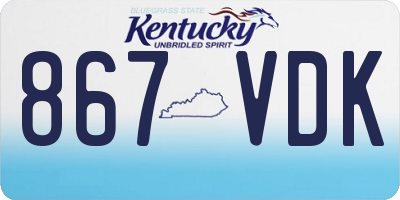 KY license plate 867VDK