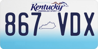 KY license plate 867VDX