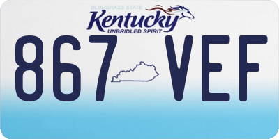 KY license plate 867VEF