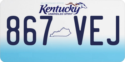 KY license plate 867VEJ
