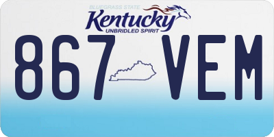 KY license plate 867VEM