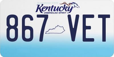 KY license plate 867VET