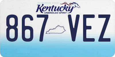 KY license plate 867VEZ