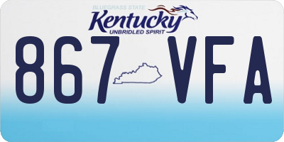 KY license plate 867VFA