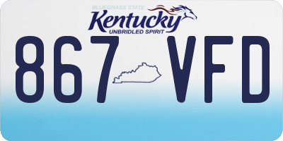 KY license plate 867VFD