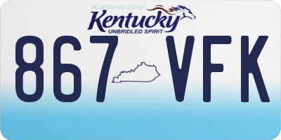 KY license plate 867VFK