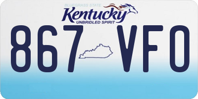 KY license plate 867VFO