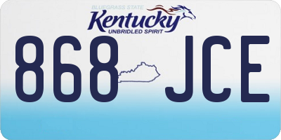 KY license plate 868JCE