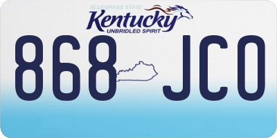 KY license plate 868JCO