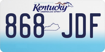 KY license plate 868JDF