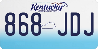 KY license plate 868JDJ