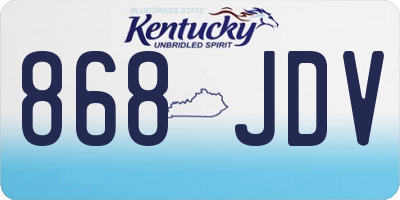 KY license plate 868JDV