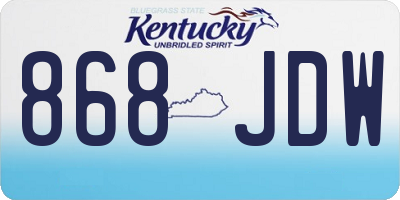 KY license plate 868JDW